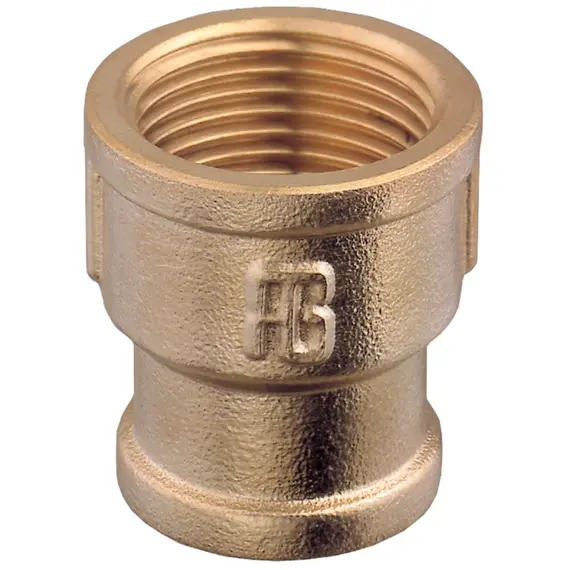 Brass Reducing Socket F-F - 1/2" to 3/8", Thread: 1/2"-3/8"