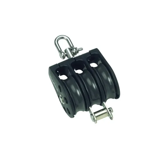 Triple block - Poulie triple avec manille et coinceur diamètre 8mm