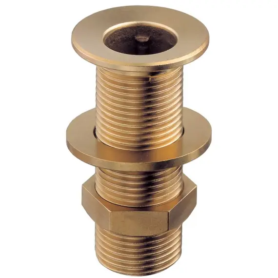 Polished Brass Through-hull - 1"1/4, Thread: 1"1/4