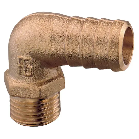 Brass Male 90° Hose Adapter - 1/4" - 10mm, For hose diameter, mm: 10, Thread: M1/4"