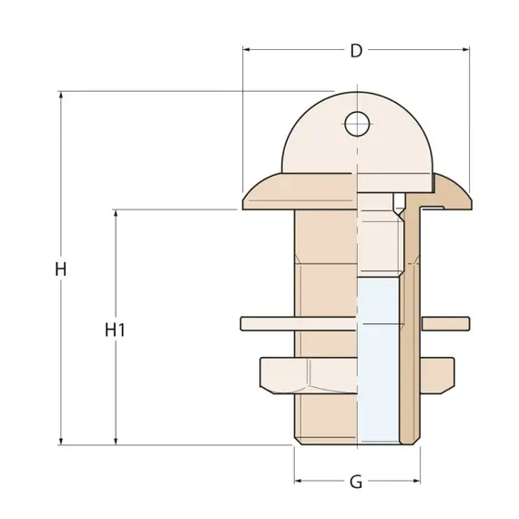 Thru Bigle Outlet - 3/4", Thread: 3/4", 2 image