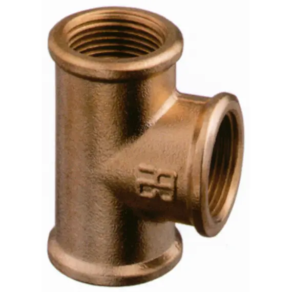 Bronze T-joint - 4", Thread: F4"