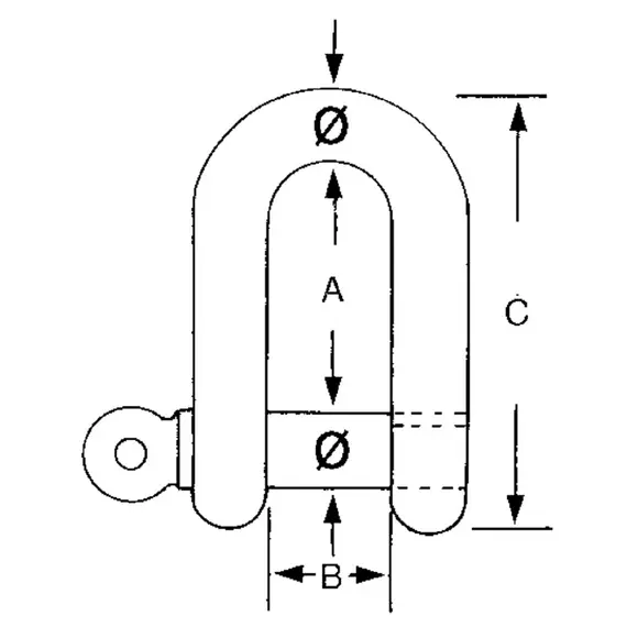 AISI 316 D Shackle - diameter 6mm, Diameter, mm: 6, 2 image