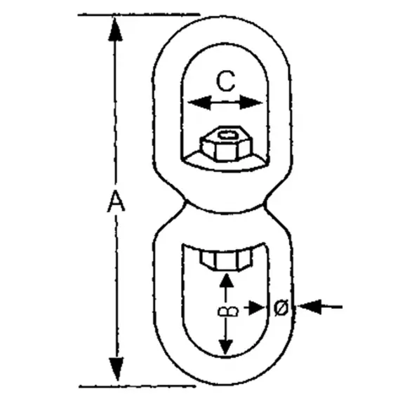 AISI 316 Swivel Shackle Eye/Eye - diameter 13mm, Diameter, mm: 13, 2 image AISI 316 Swivel Shackle Eye/Eye - diameter 13mm, Diameter, mm: 13, 2 image