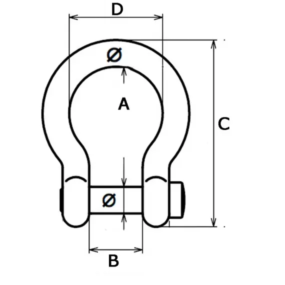 Bow Shackle - diameter 16mm, Diameter, mm: 16, 2 image Bow Shackle - diameter 16mm, Diameter, mm: 16, 2 image
