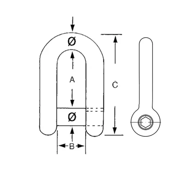 Goupille à œil en D à tête plate - diamètre 6mm, Diamètre, mm: 6, 3 image Goupille à œil en D à tête plate - diamètre 6mm, Diamètre, mm: 6, 3 image