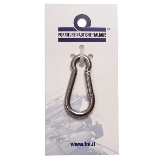 AISI 316 Carabiner with Swallow Tail Closure in Blister - diameter 4mm, Diameter, mm: 4