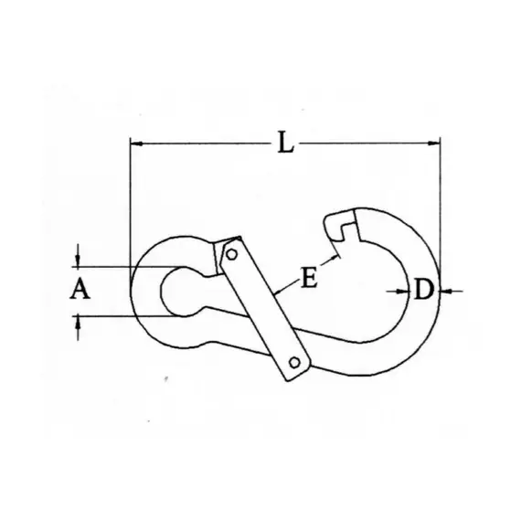 Mousqueton AISI 316 avec ouverture asymétrique - diamètre 10mm, Diamètre, mm: 10, 2 image
