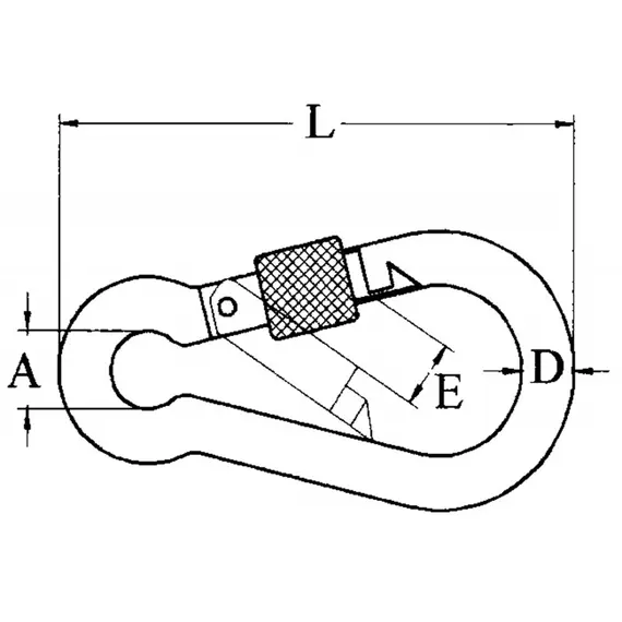 Mousqueton AISI 316 avec vis de sécurité - diamètre 5mm, Diamètre, mm: 5, 2 image