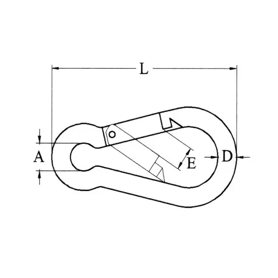 AISI 316 Carabiner with Swallow Tail Closure - diameter 10mm, Diameter, mm: 10, 3 image AISI 316 Carabiner with Swallow Tail Closure - diameter 10mm, Diameter, mm: 10, 3 image