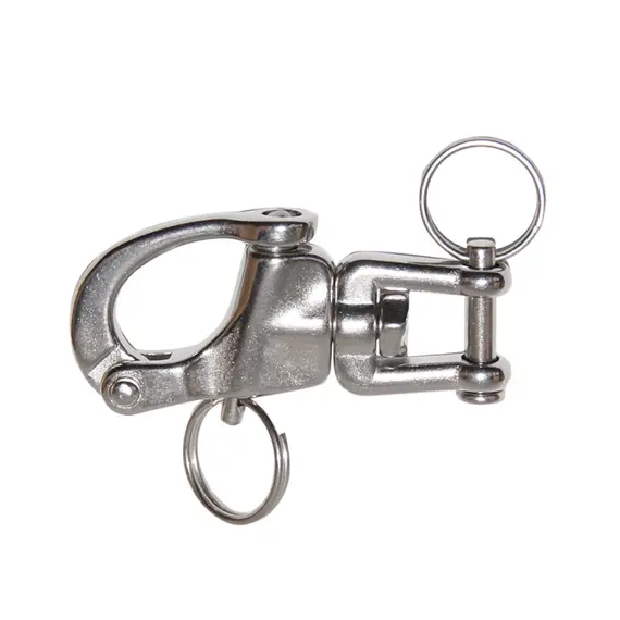 AISI 316 Snap Shackle with Swivel Fork  - 132mm, Length, mm: 132