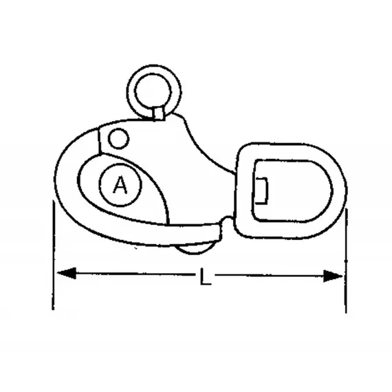 AISI 316 Snap Shackle with Swivel Eye - 124mm, Length, mm: 124, 2 image AISI 316 Snap Shackle with Swivel Eye - 124mm, Length, mm: 124, 2 image