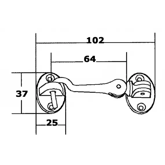 Double crochet de butée de porte pivotant - 102mm, 2 image