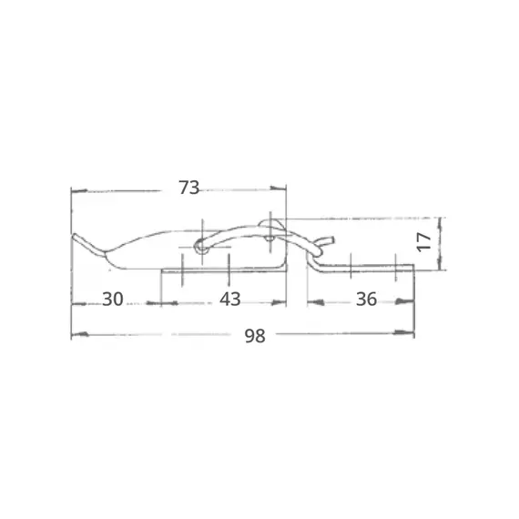 Fastener without padlock eye, 2 image Fastener without padlock eye, 2 image