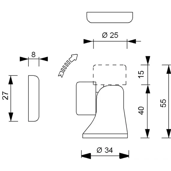 Attrape-porte en laiton chromé, Modèle: Chromed, 2 image Attrape-porte en laiton chromé, Modèle: Chromed, 2 image