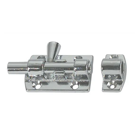 Boulon de porte en laiton chromé - 59x27mm, Longueur, mm: 59