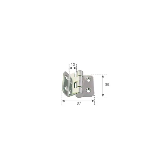 Charnière décalée en acier inoxydable poli miroir - 35x37mm, 2 image Charnière décalée en acier inoxydable poli miroir - 35x37mm, 2 image