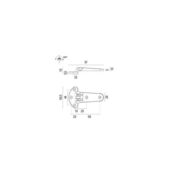 Charnière en laiton chromé, 2 image