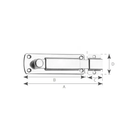 Boulon de porte en acier inoxydable - 100x27mm, Longueur, mm: 100, 2 image Boulon de porte en acier inoxydable - 100x27mm, Longueur, mm: 100, 2 image