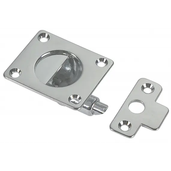 Loquet de porte avec plaque de frappe - 50x42mm