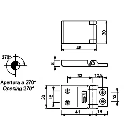 Flat Hinge - 45x30mm, 2 image Flat Hinge - 45x30mm, 2 image