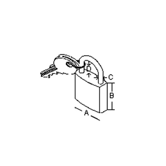 “Sea type” Padlock Long Shackle - 50mm, Width, mm: 50, 2 image
