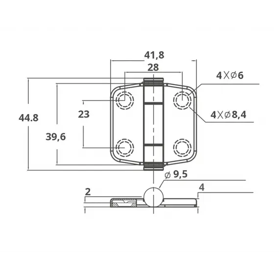 S.S. Hinge with integrated cover - 39x41mm, 4 image S.S. Hinge with integrated cover - 39x41mm, 4 image