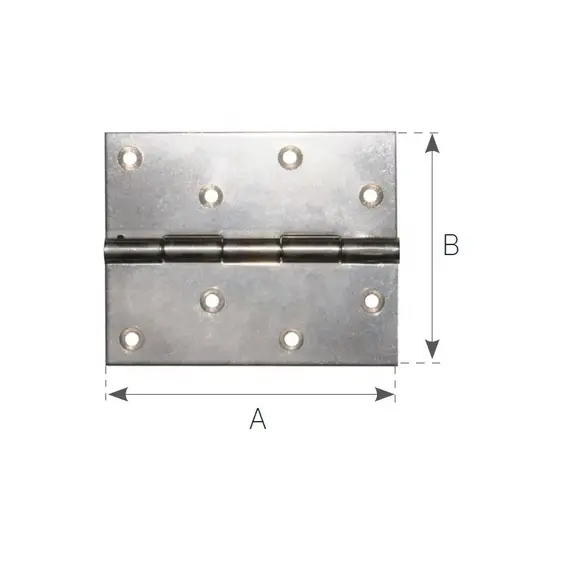 Charnière à bout en acier inoxydable poli miroir - 100x80mm, Dimensions, mm: 100x80, 2 image