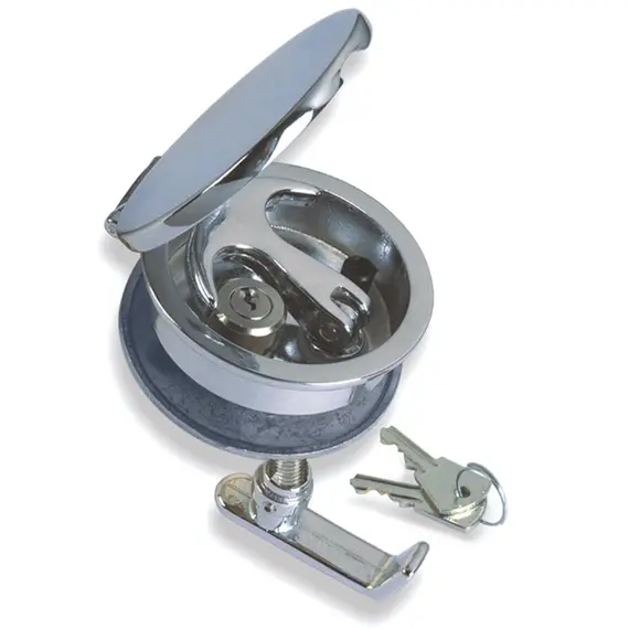 Verrou de trappe à encastrer avec clé - diamètre 84mm, Modèle: With key
