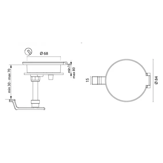 Verrou de trappe à encastrer sans clé - diamètre 84mm, Modèle: Without key, 2 image Verrou de trappe à encastrer sans clé - diamètre 84mm, Modèle: Without key, 2 image