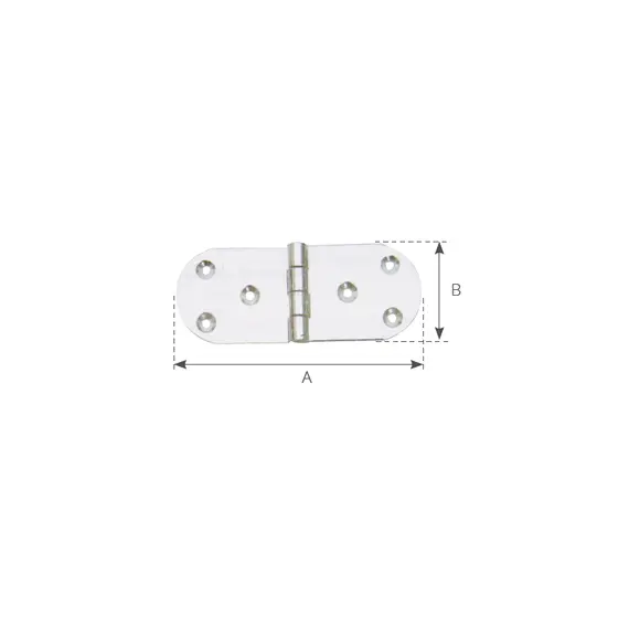 Mirror Polished S.S. Hinge - 100x40mm, Dimensions, mm: 100x40, 2 image Mirror Polished S.S. Hinge - 100x40mm, Dimensions, mm: 100x40, 2 image