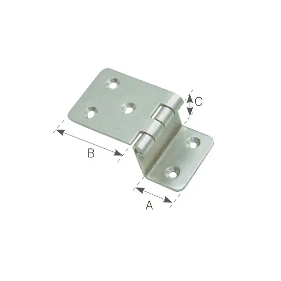 Charnière décalée en acier inoxydable poli miroir - 20x20/35x20mm - 15mm, 2 image Charnière décalée en acier inoxydable poli miroir - 20x20/35x20mm - 15mm, 2 image