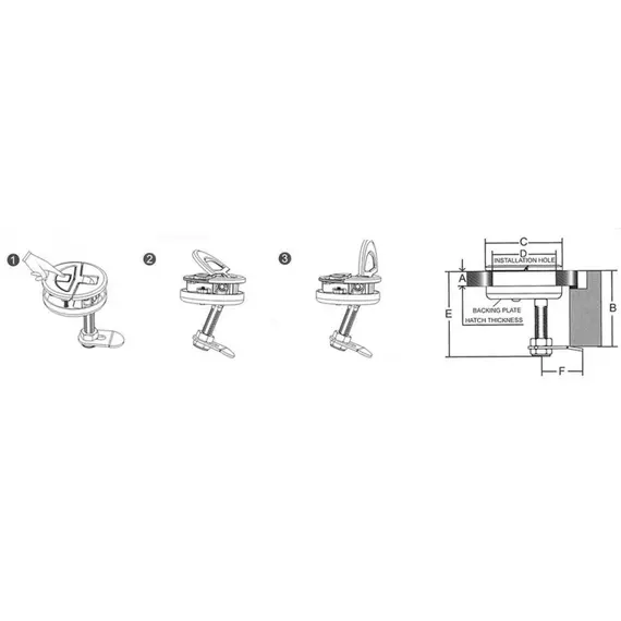 Poignée en D à tirer avec loquet, diamètre 78mm, 2 image Poignée en D à tirer avec loquet, diamètre 78mm, 2 image