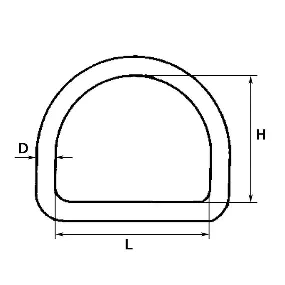 D-Ring - 6x40x37mm, Dimensions, mm: 6x40x37, 2 image D-Ring - 6x40x37mm, Dimensions, mm: 6x40x37, 2 image