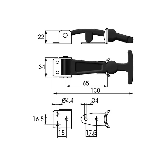Door stopper - 130x34x22mm, 2 image Door stopper - 130x34x22mm, 2 image