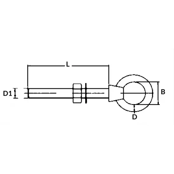 Ring Bolt - diameter 5mm - 40mm, Thread: M6, Length, mm: 40, 2 image Ring Bolt - diameter 5mm - 40mm, Thread: M6, Length, mm: 40, 2 image
