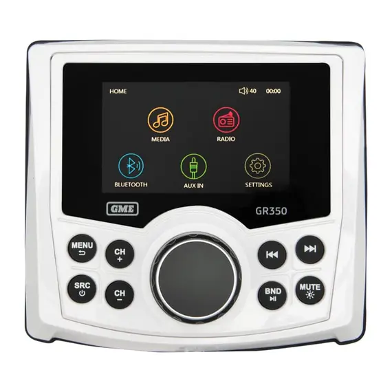GR350BTW Bluetooth AM/FM Marine Stereo - Blanc, Couleur: White