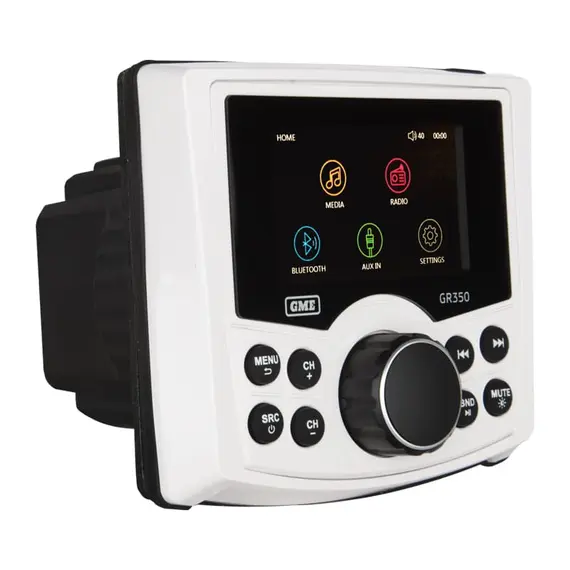 GR350BTW Bluetooth AM/FM Marine Stereo - White, Color: White, 2 image GR350BTW Bluetooth AM/FM Marine Stereo - White, Color: White, 2 image