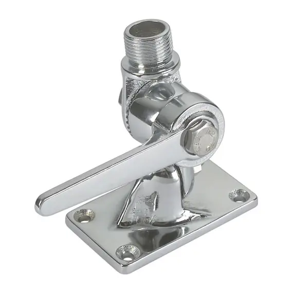 Base articulée double en laiton chromé