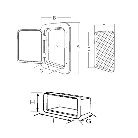 Storage Hatch with Removable Top - 270x373x190mm, 2 image Storage Hatch with Removable Top - 270x373x190mm, 2 image