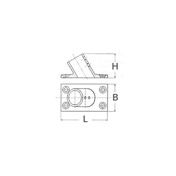 Base rectangulaire 60 degrés - diamètre 25mm, Diamètre, mm: 25, 2 image