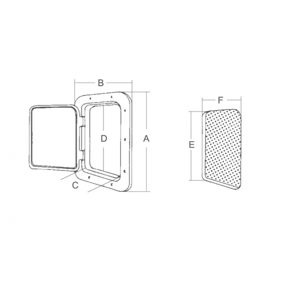 White Inspection Hatch - 606x243mm, 2 image White Inspection Hatch - 606x243mm, 2 image