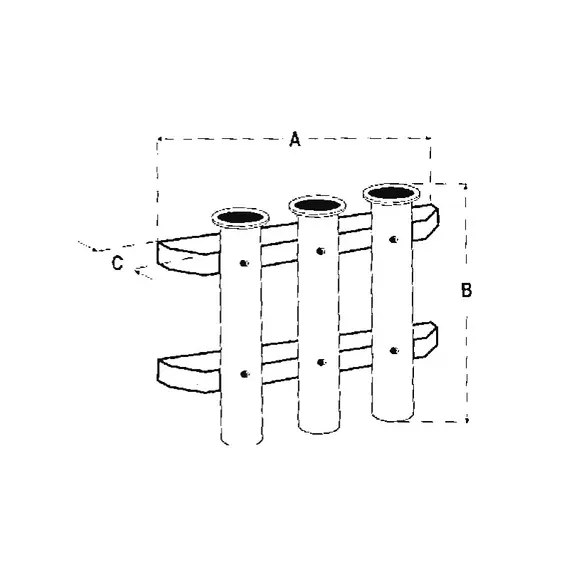 Wall Mounted Rod Holder - 3 Rods, Model: 3 Rods, 2 image Wall Mounted Rod Holder - 3 Rods, Model: 3 Rods, 2 image