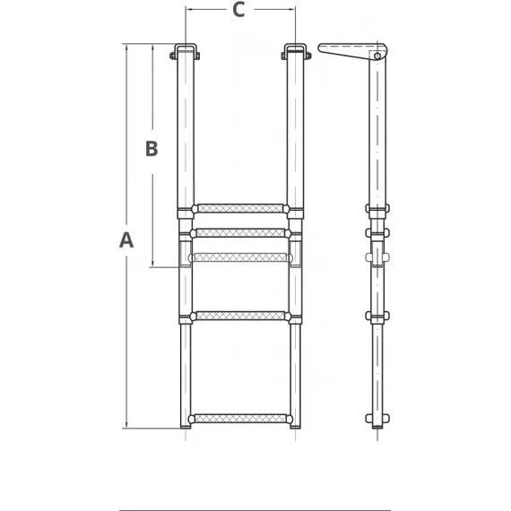 Échelle télescopique - 4 marches blanches - 254mm, Largeur, mm: 254, 2 image Échelle télescopique - 4 marches blanches - 254mm, Largeur, mm: 254, 2 image