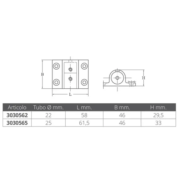 Douille latérale - Ø22mm, Diamètre du tube, mm: 22, 2 image