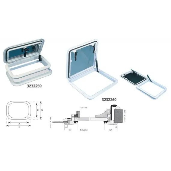 Trappe - 480x480mm, Dimensions, mm: 480x480, 2 image Trappe - 480x480mm, Dimensions, mm: 480x480, 2 image
