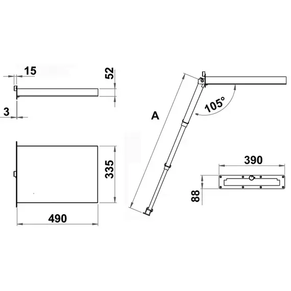 Foldaway Telescopic Ladder - 3 Steps, Length, mm: 854, 3 image Foldaway Telescopic Ladder - 3 Steps, Length, mm: 854, 3 image