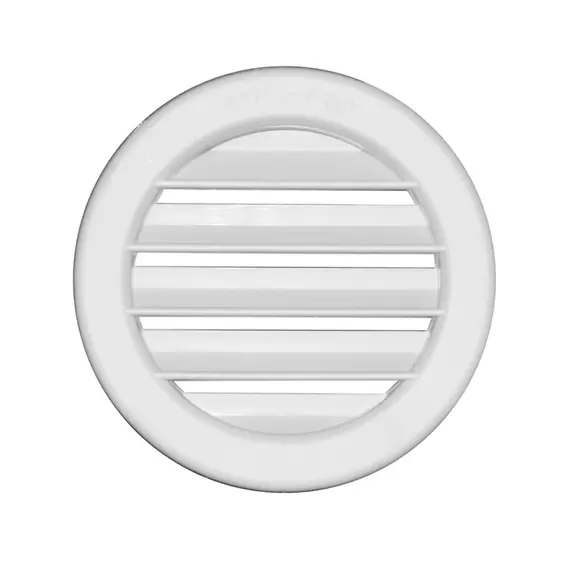 Grille d'aération ronde en plastique blanc - diamètre 120mm, Diamètre, mm: 120