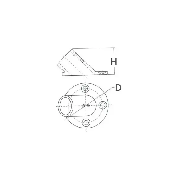 Base inclinée ronde à 60 degrés - diamètre 22mm, Diamètre, mm: 22, 2 image Base inclinée ronde à 60 degrés - diamètre 22mm, Diamètre, mm: 22, 2 image