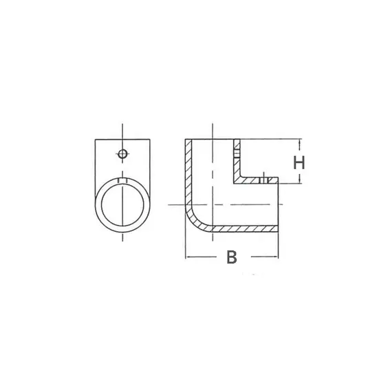 Coin 90 degrés - diamètre 22mm, Diamètre, mm: 22, 2 image Coin 90 degrés - diamètre 22mm, Diamètre, mm: 22, 2 image